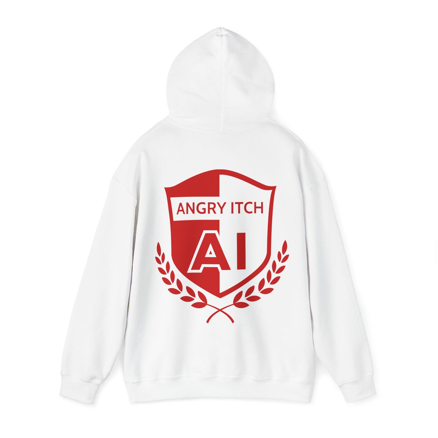 Angry Itch Red Logo Sponsor Hoodie - White