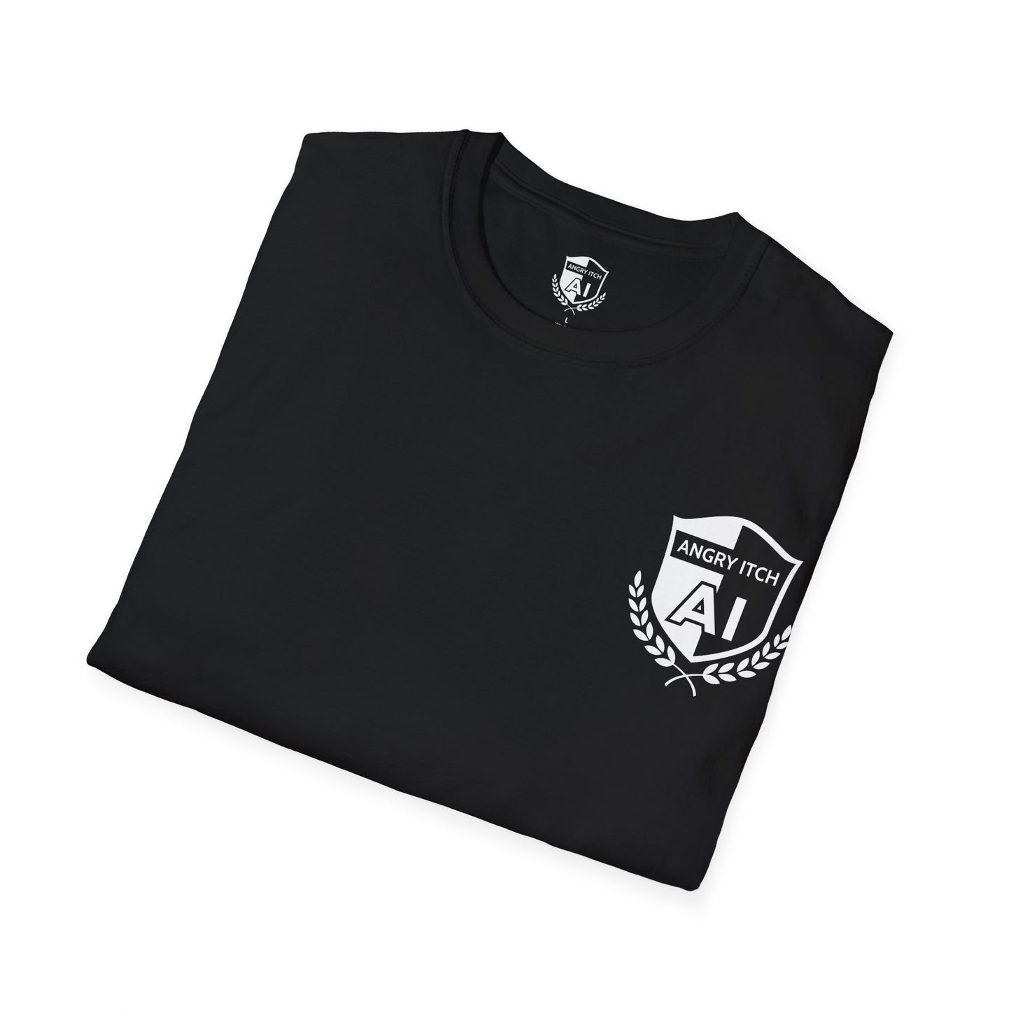 Angry Itch White Logo Pocket T-Shirt - Black