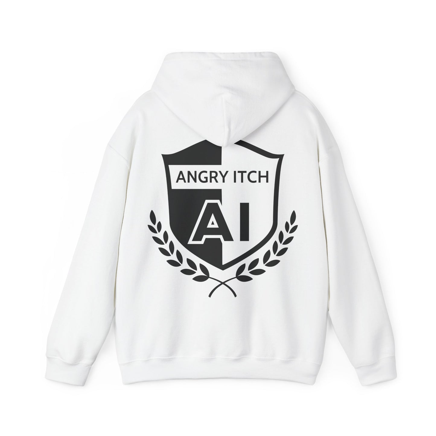 Angry Itch Black Logo Sponsor Hoodie - White