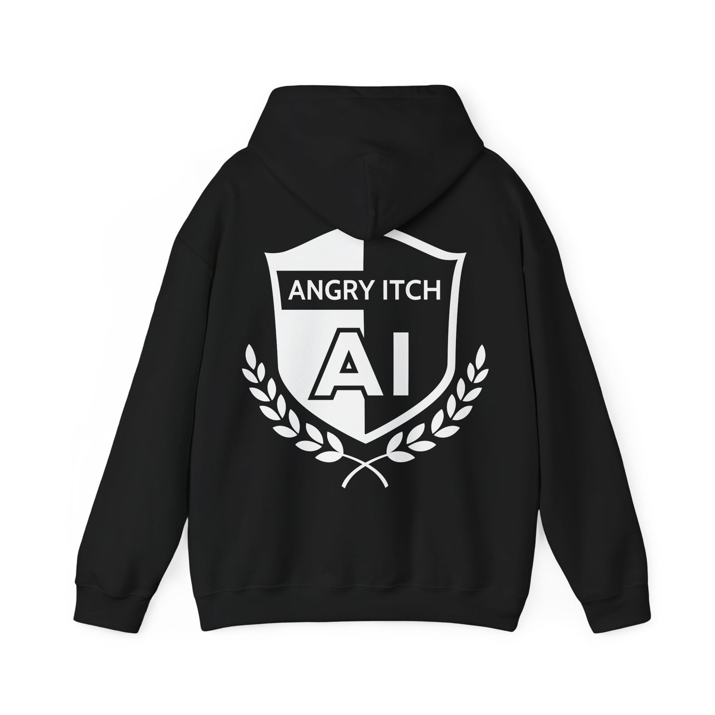 Angry Itch White Logo Sponsor Hoodie - Black