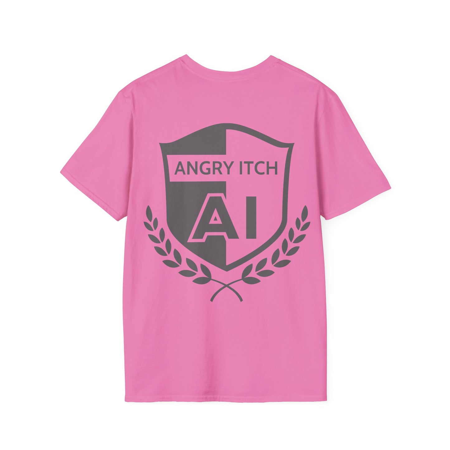 Angry Itch Grey Logo Sponsor T-Shirt - Pink