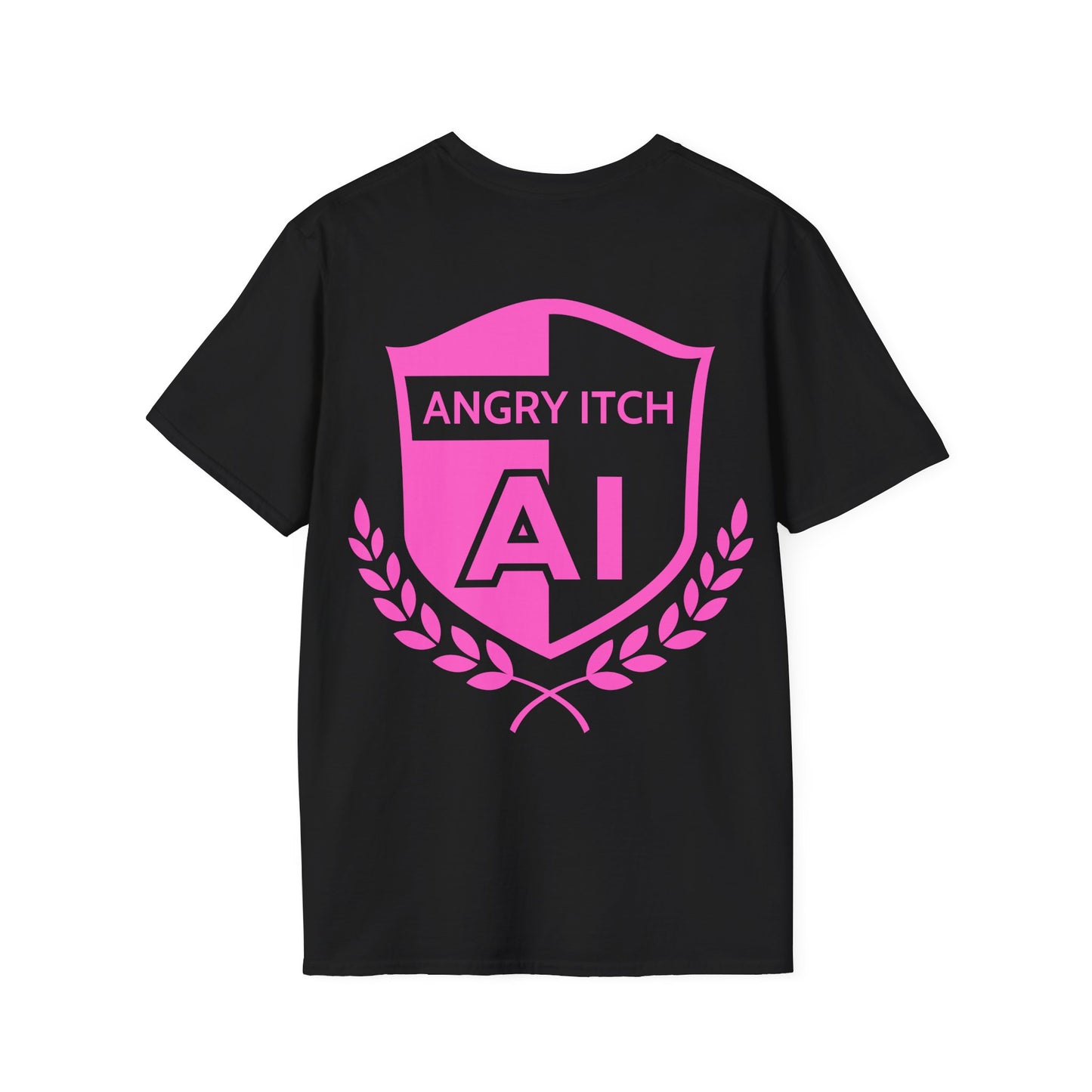 Angry Itch Pink Logo Sponsor T-Shirt - Black
