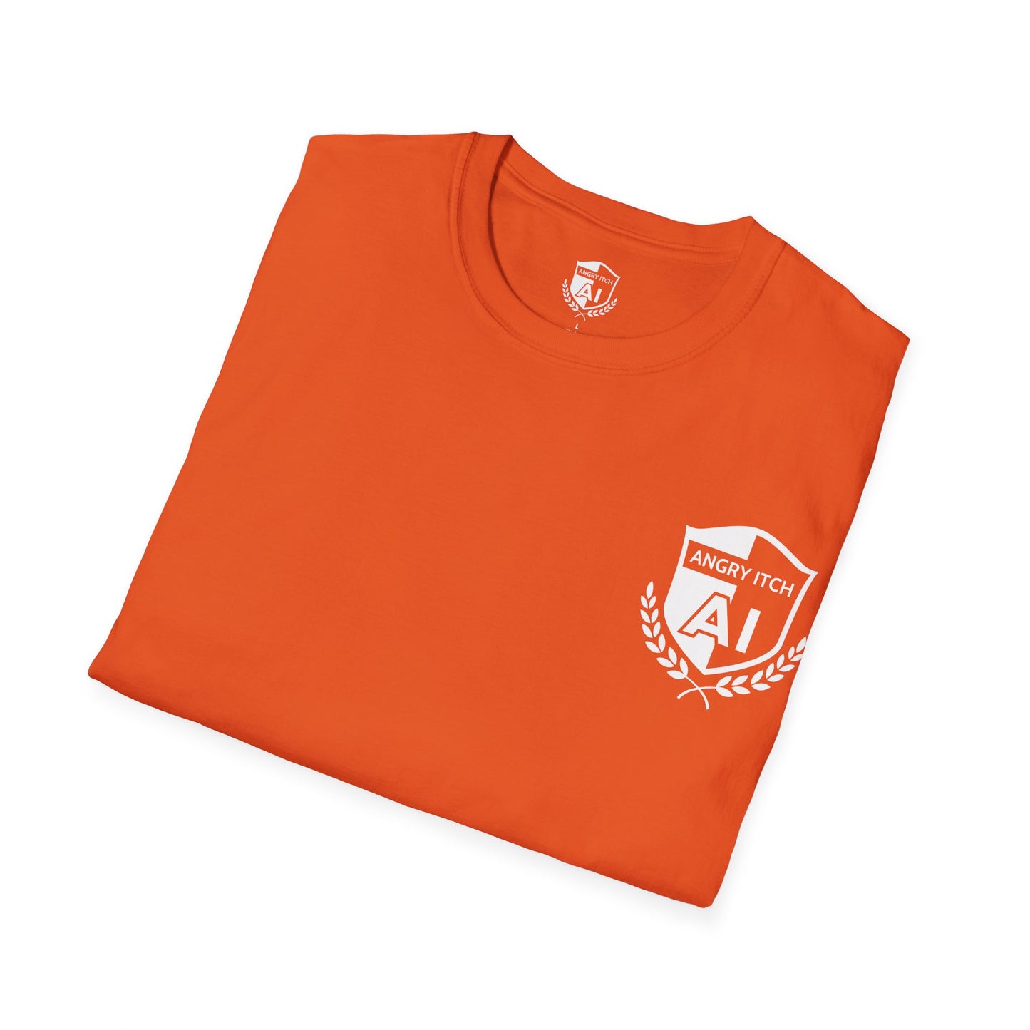 Angry Itch White Logo Pocket T-Shirt - Orange