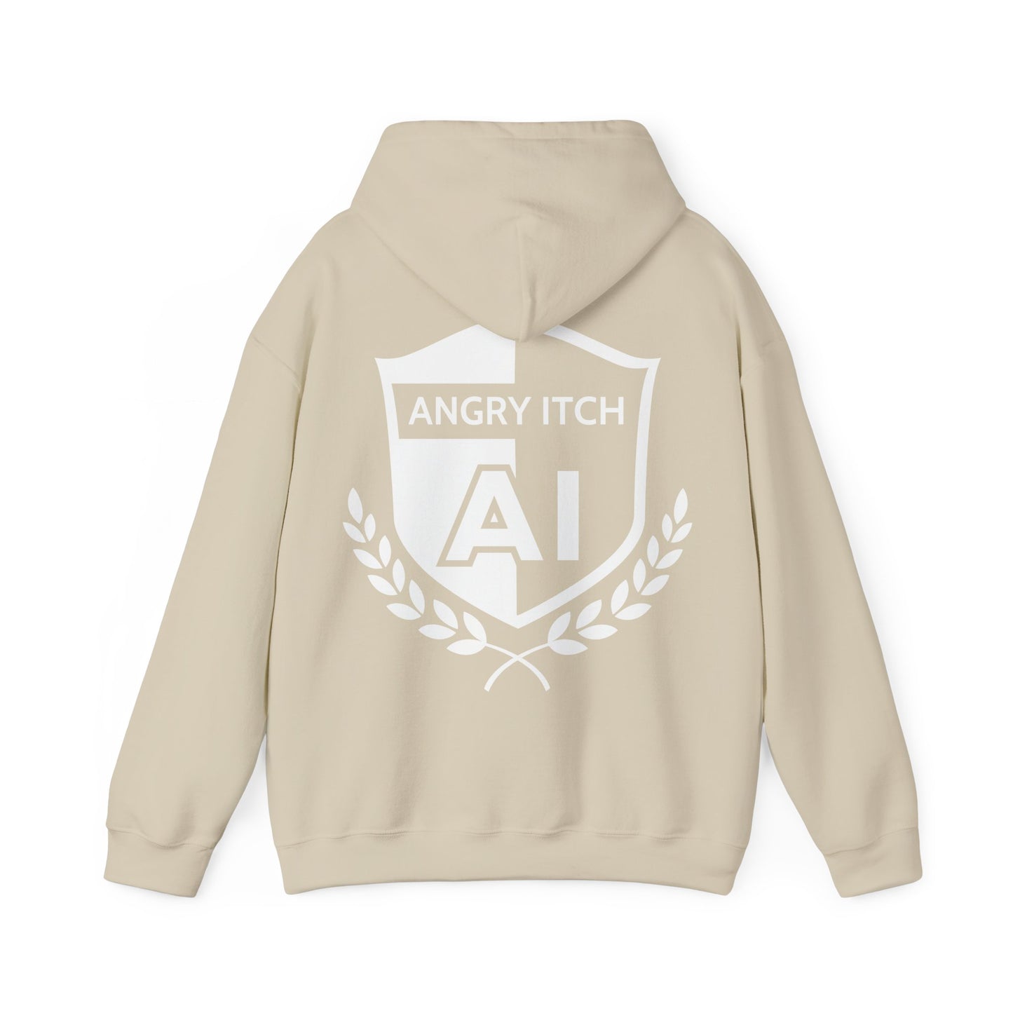 Angry Itch White Logo Sponsor Hoodie - Sand