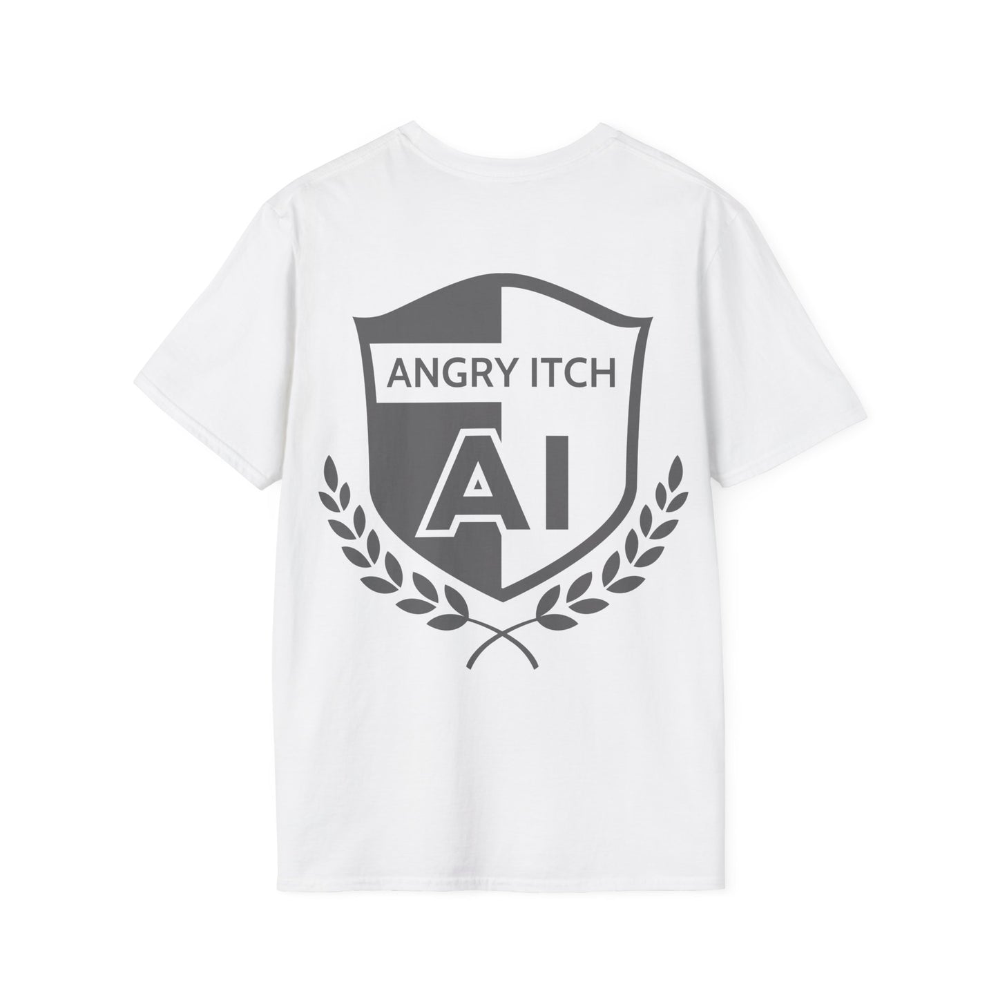 Angry Itch Grey Logo Sponsor T-Shirt - White