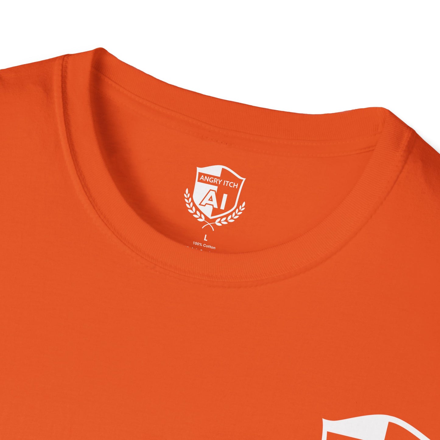Angry Itch White Logo Pocket T-Shirt - Orange