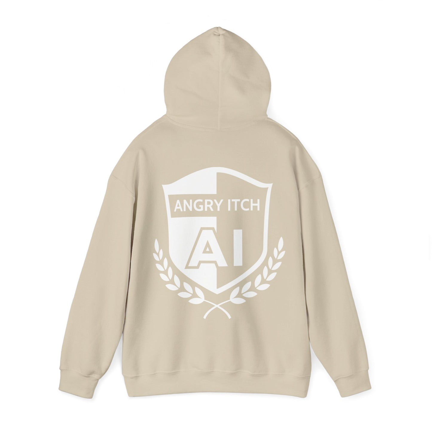 Angry Itch White Logo Sponsor Hoodie - Sand