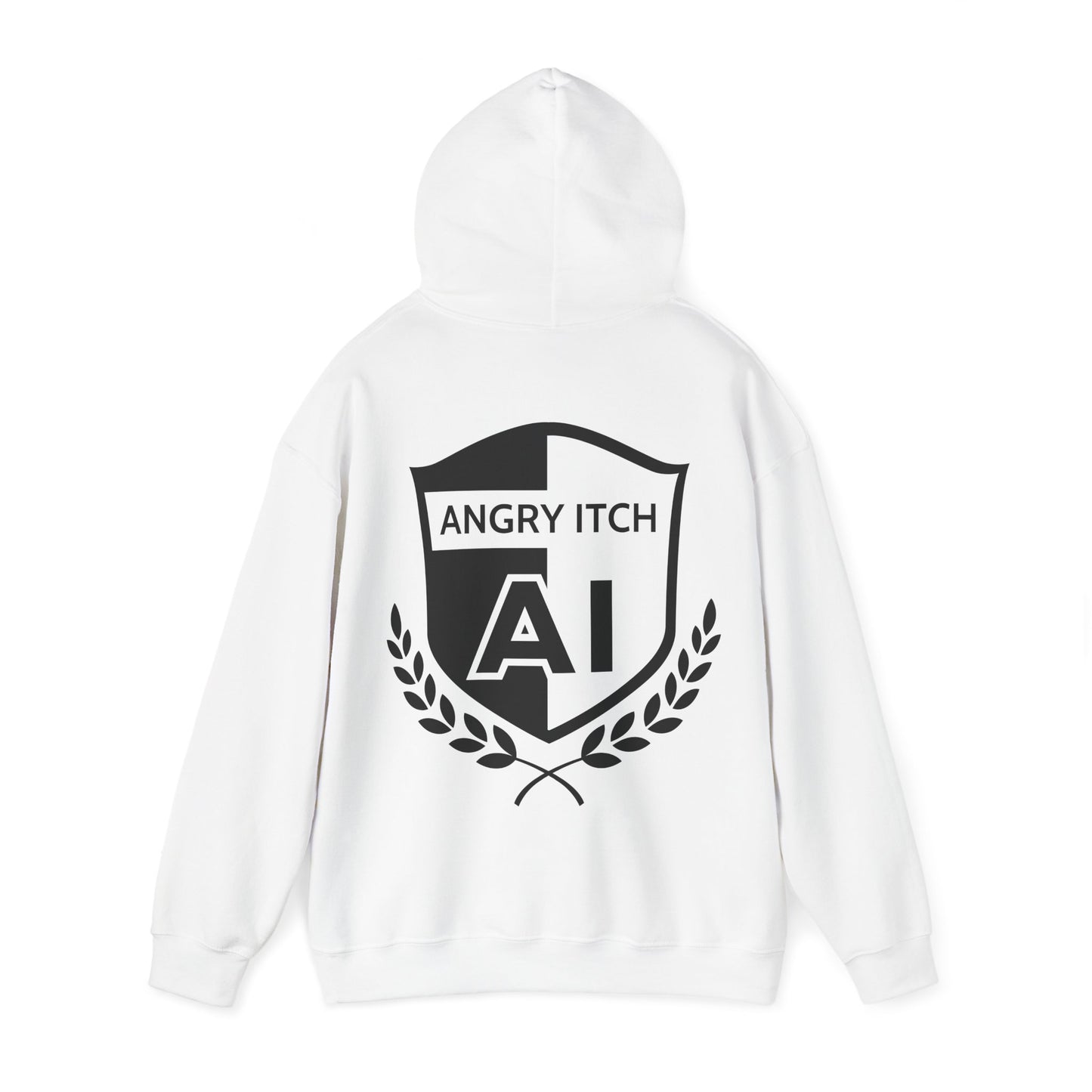Angry Itch Black Logo Sponsor Hoodie - White