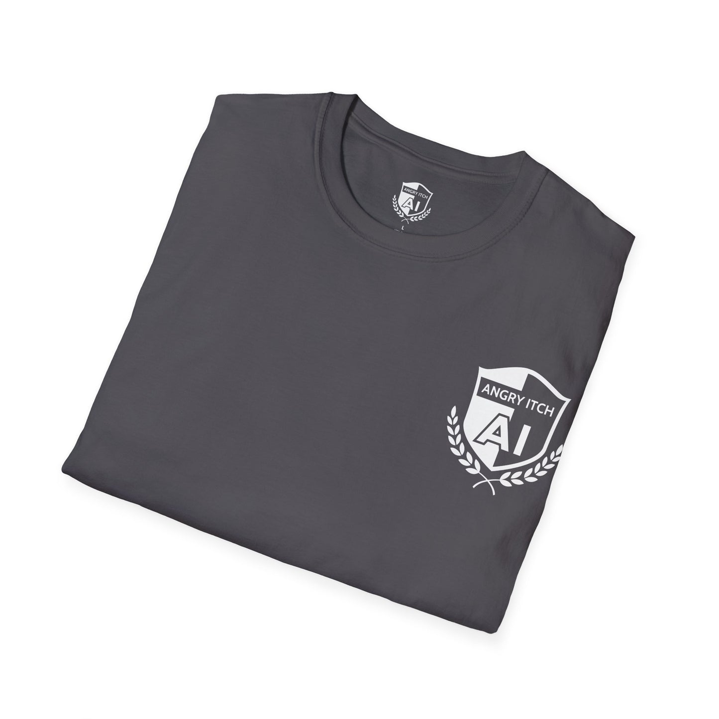 Angry Itch White Logo Pocket T-Shirt - Charcoal