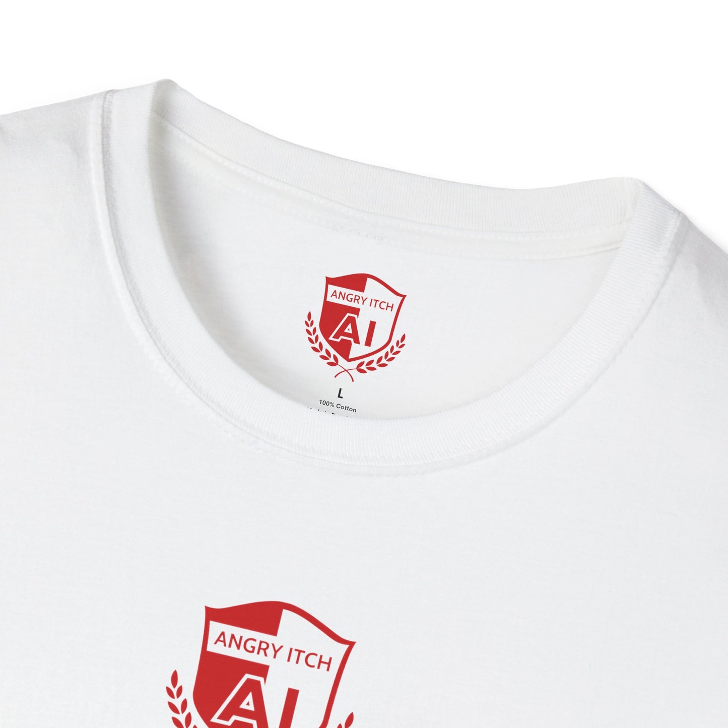 Angry Itch Red Logo Sponsor T-Shirt - White