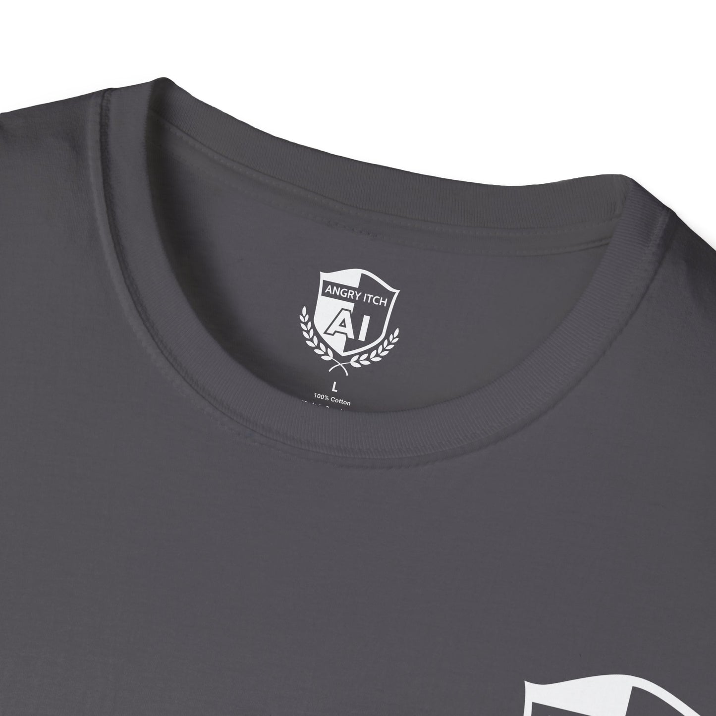 Angry Itch White Logo Pocket T-Shirt - Charcoal