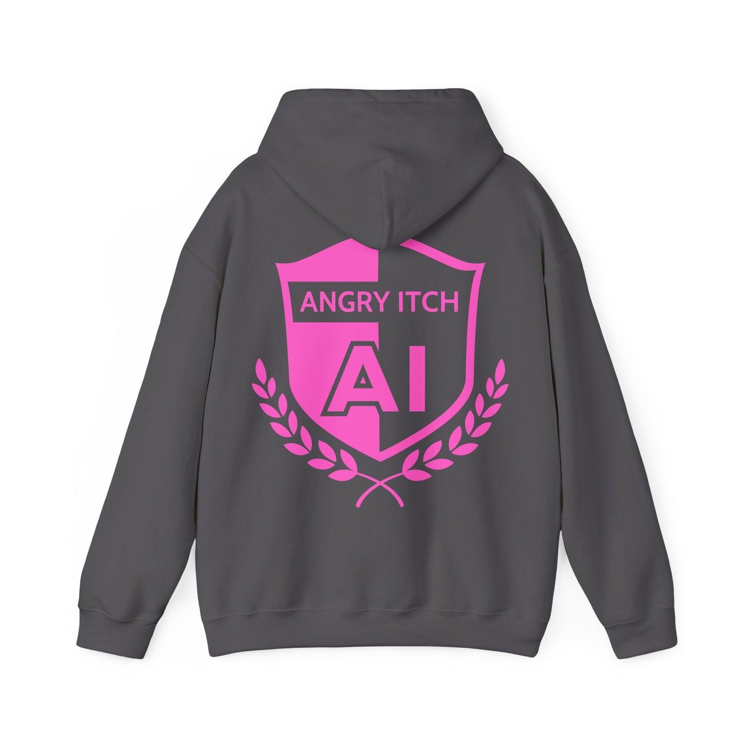 Angry Itch Pink Logo Sponsor Hoodie - Charcoal