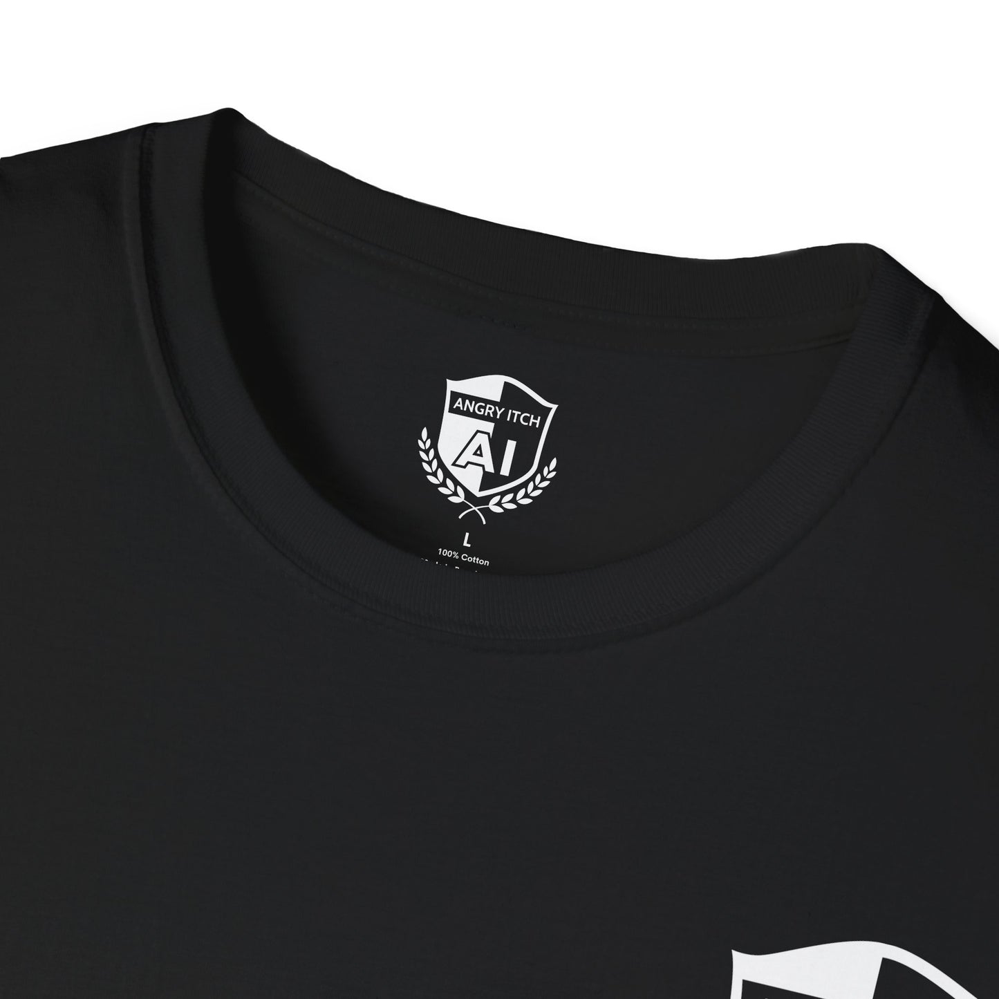 Angry Itch White Logo Pocket T-Shirt - Black