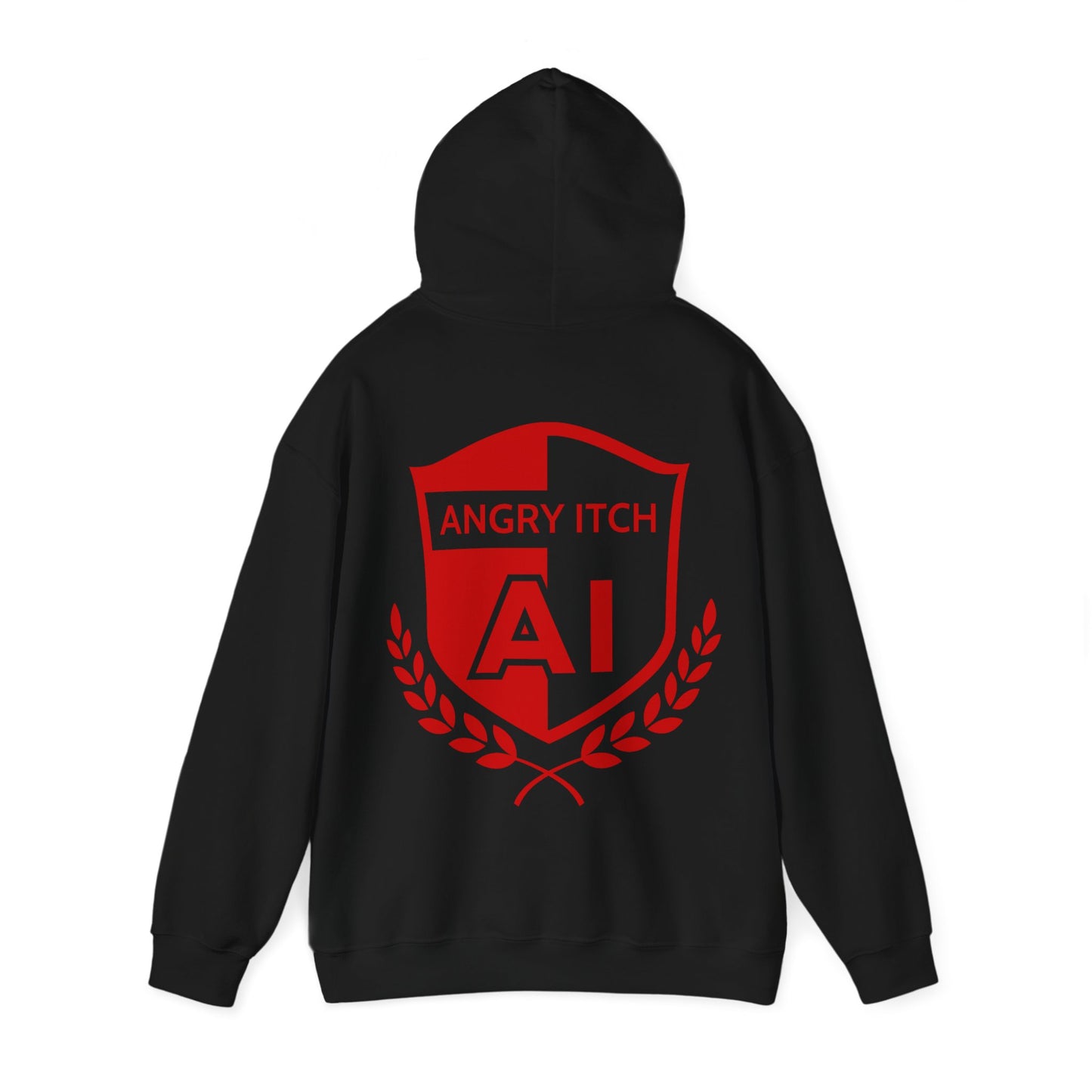 Angry Itch Red Logo Sponsor Hoodie - Black