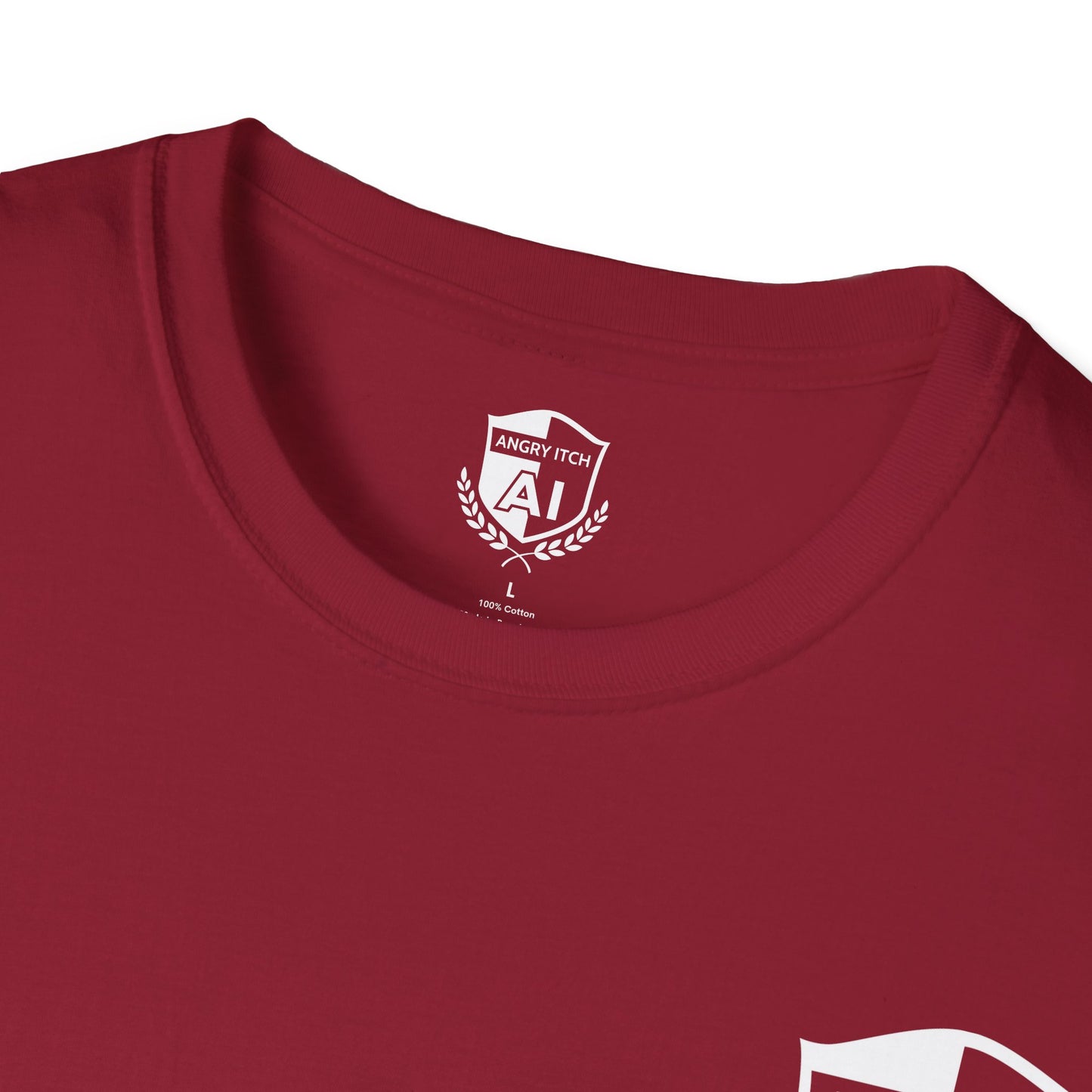 Angry Itch White Logo Pocket T-Shirt - Cardinal Red