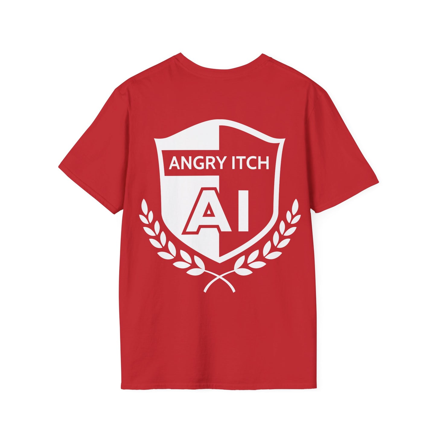 Angry Itch White Logo Sponsor T-Shirt - Red