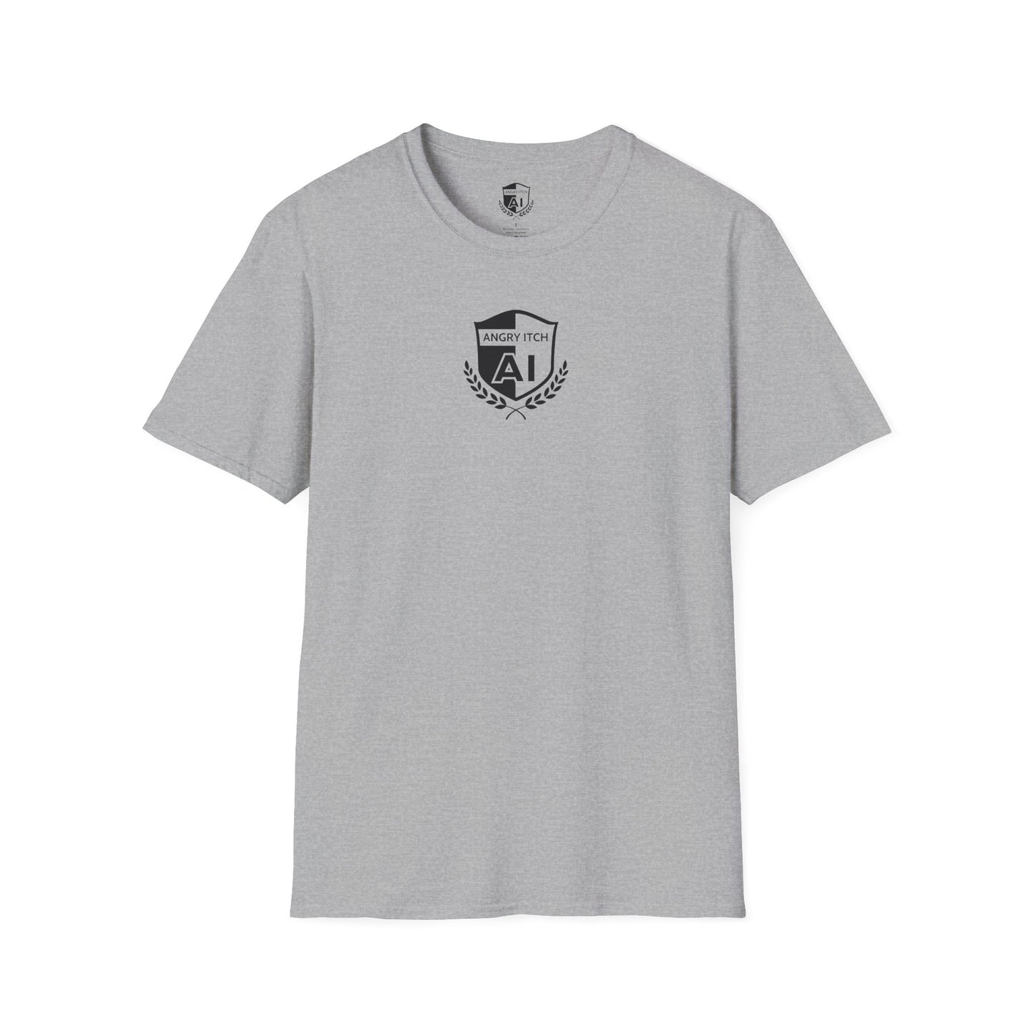Angry Itch Black Logo Chest T-Shirt - Grey