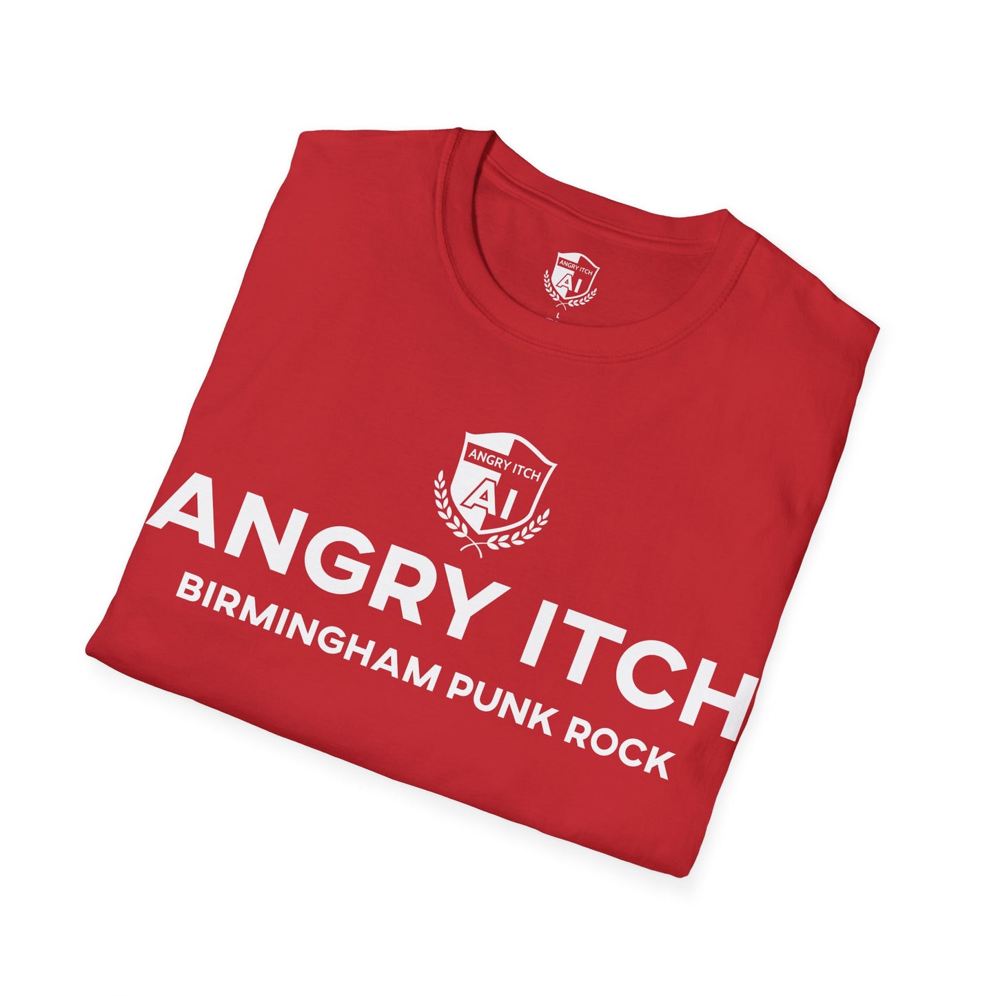 Angry Itch White Logo Sponsor T-Shirt - Red