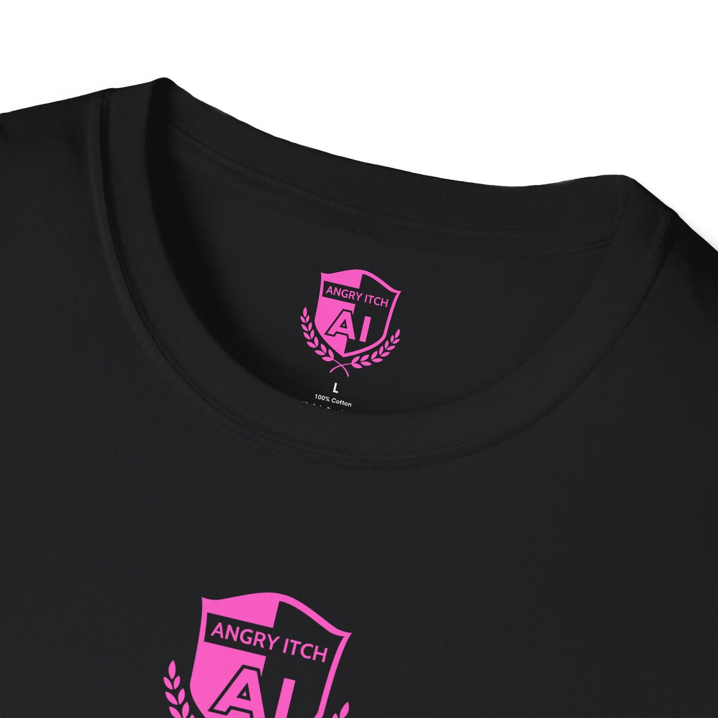 Angry Itch Pink Logo Sponsor T-Shirt - Black