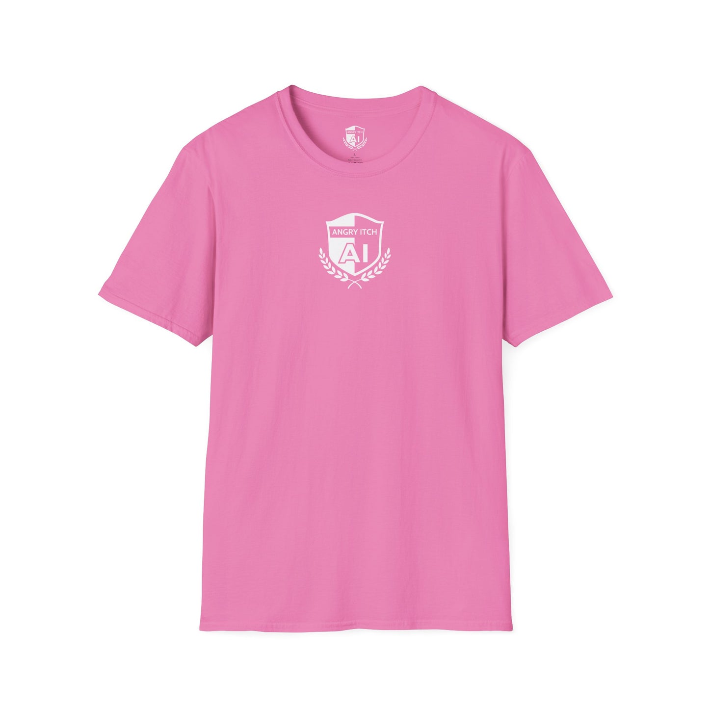 Angry Itch White Logo Chest T-Shirt - Pink