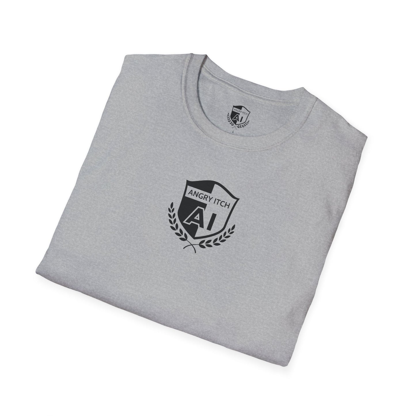 Angry Itch Black Logo Chest T-Shirt - Grey