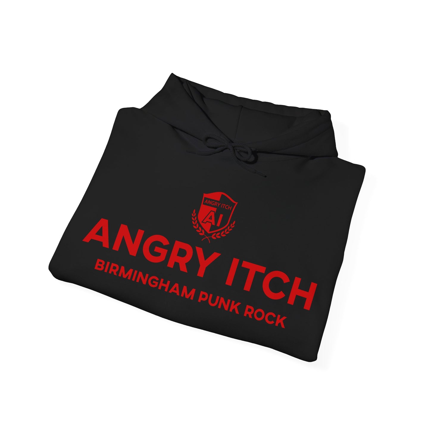 Angry Itch Red Logo Sponsor Hoodie - Black