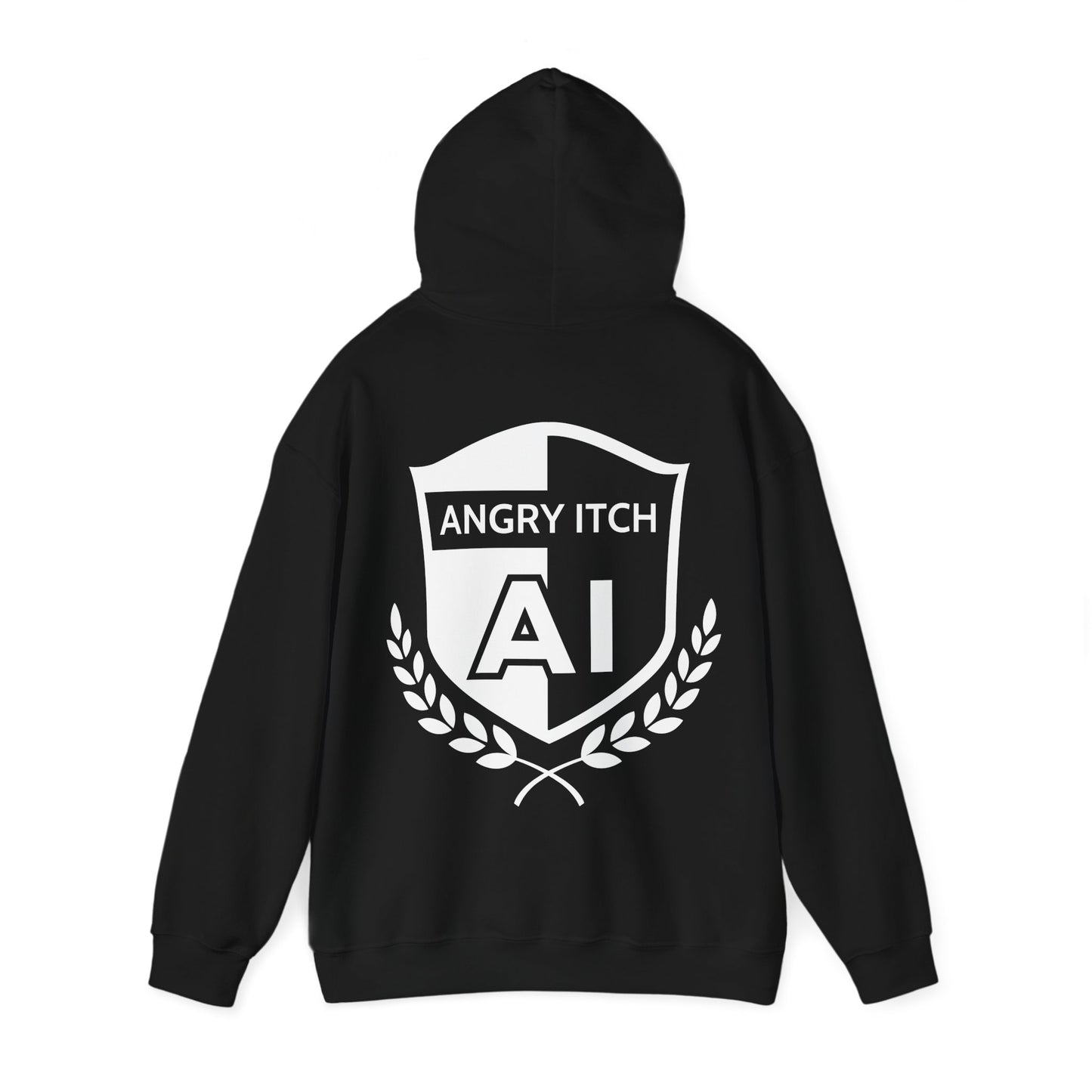 Angry Itch White Logo Sponsor Hoodie - Black