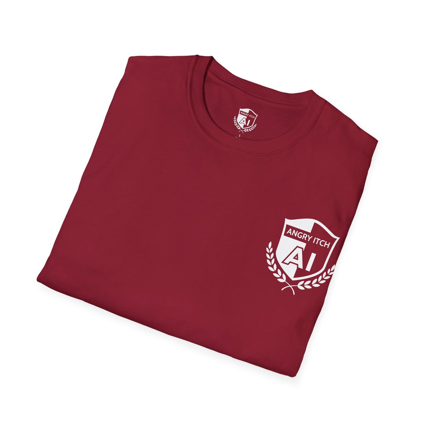 Angry Itch White Logo Pocket T-Shirt - Cardinal Red