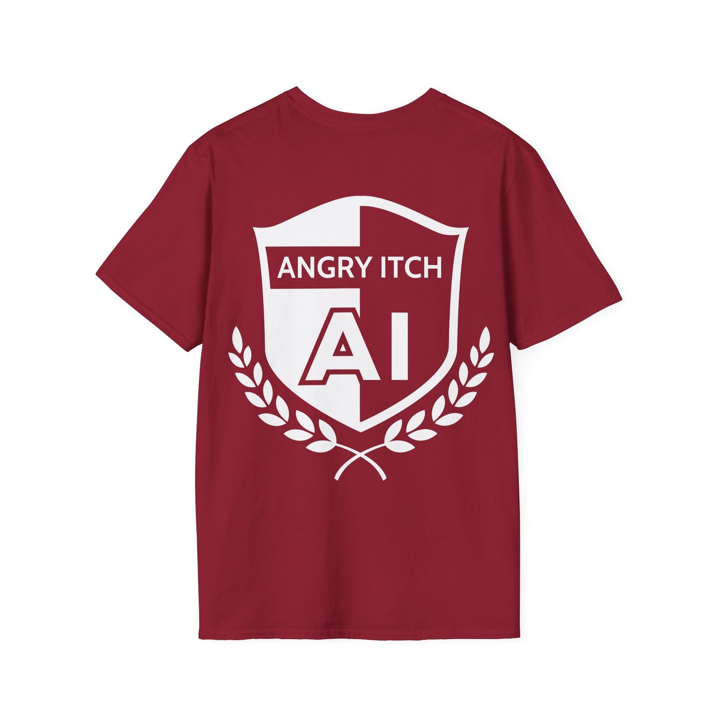 Angry Itch White Logo Pocket T-Shirt - Cardinal Red