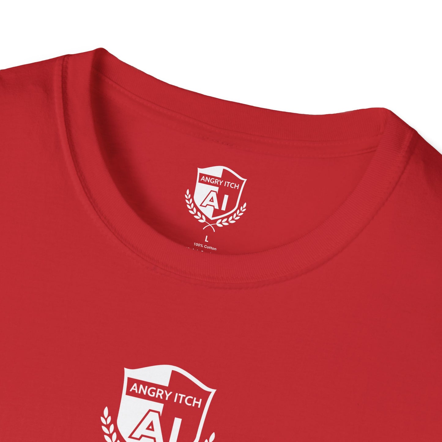 Angry Itch White Logo Sponsor T-Shirt - Red