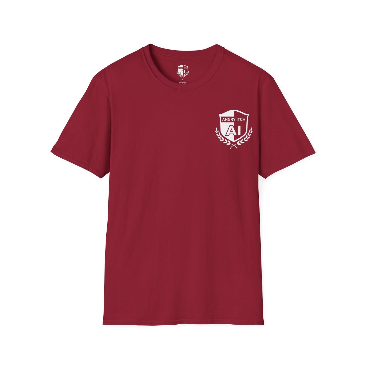Angry Itch White Logo Pocket T-Shirt - Cardinal Red