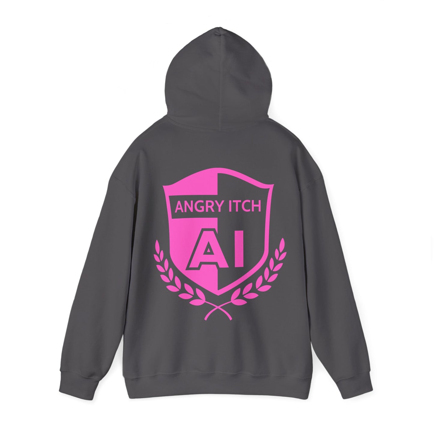 Angry Itch Pink Logo Sponsor Hoodie - Charcoal