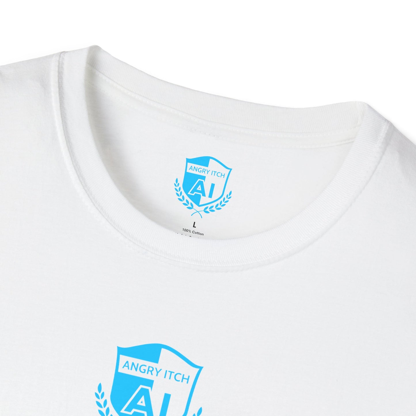 Angry Itch Blue Logo Sponsor T-Shirt - White