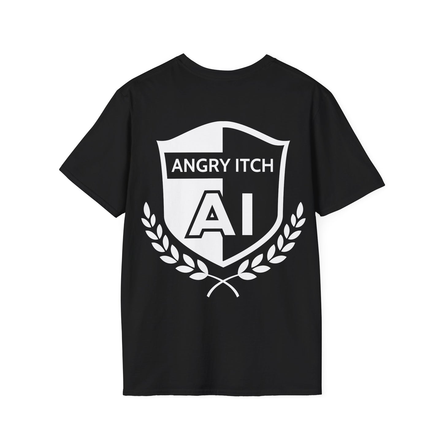 Angry Itch White Logo Pocket T-Shirt - Black