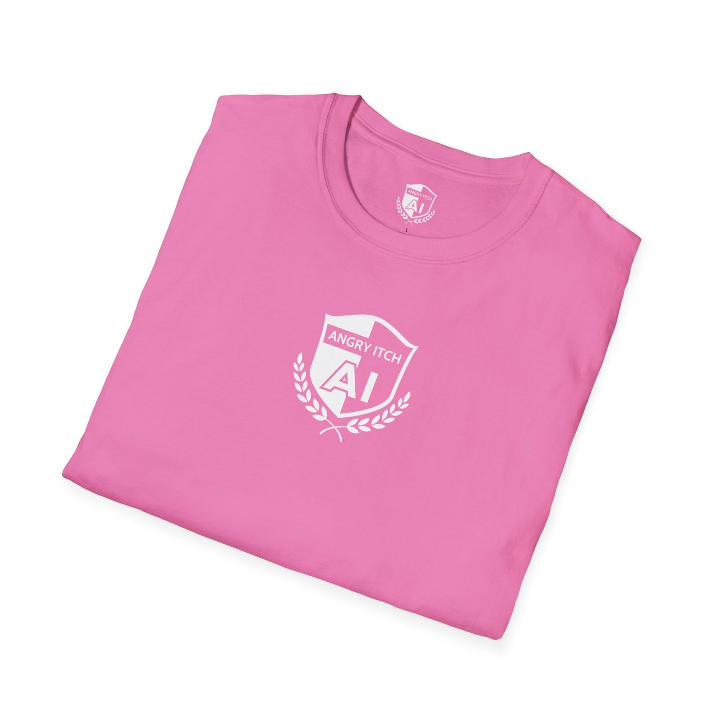 Angry Itch White Logo Chest T-Shirt - Pink