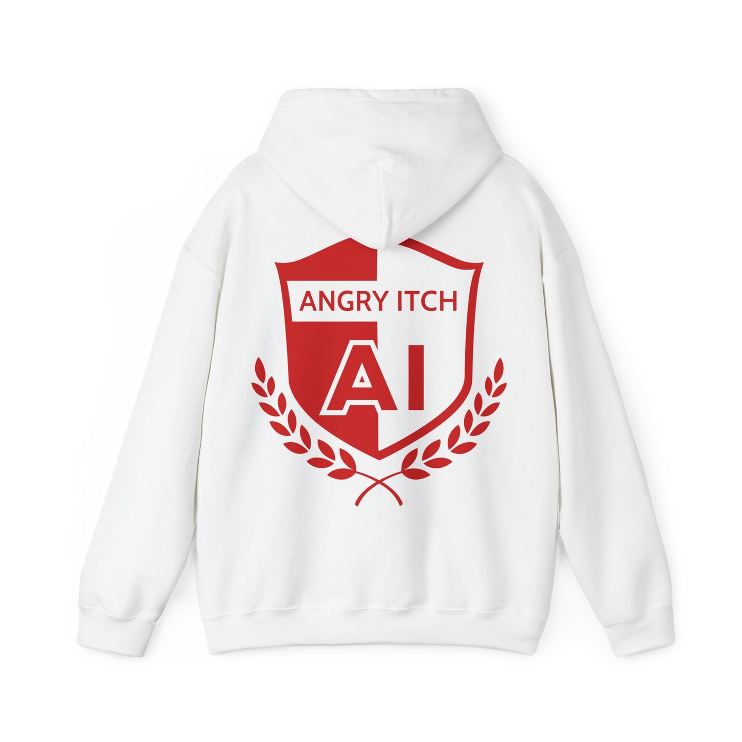 Angry Itch Red Logo Sponsor Hoodie - White