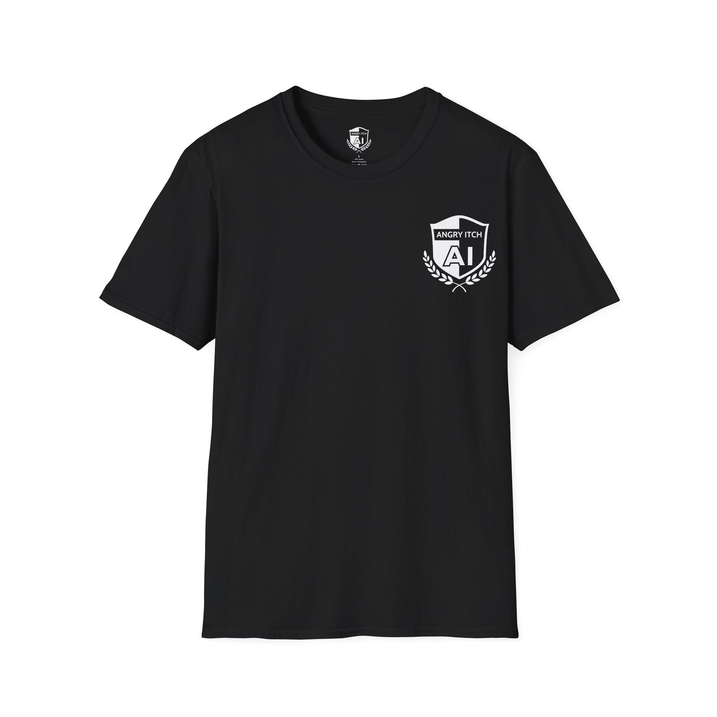 Angry Itch White Logo Pocket T-Shirt - Black