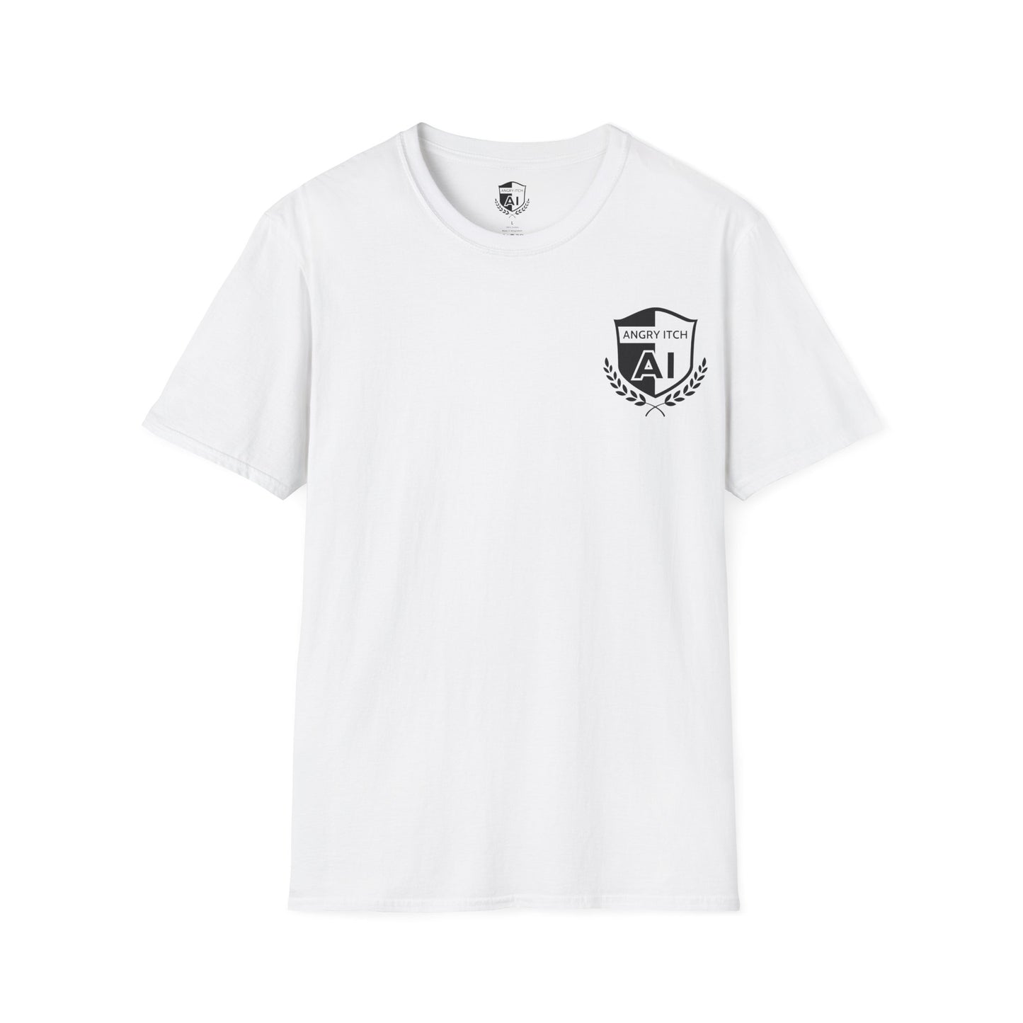 Angry Itch Black Logo Chest T-Shirt - White