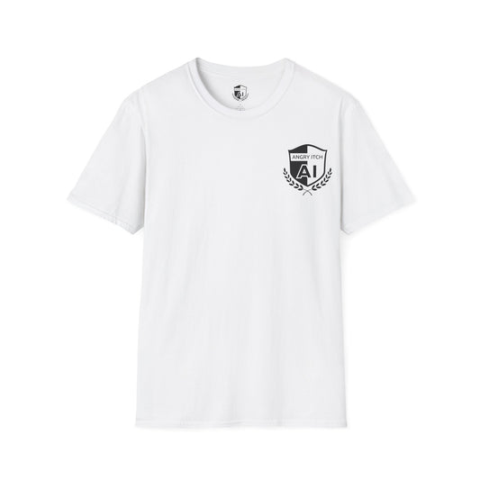 Angry Itch Black Logo Chest T-Shirt - White