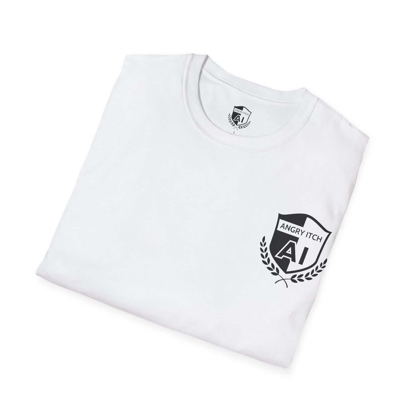 Angry Itch Black Logo Chest T-Shirt - White