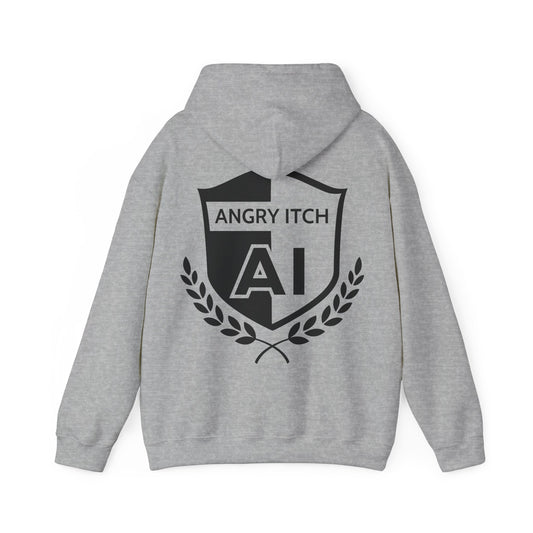 Angry Itch Black Logo Sponsor Hoodie - Grey