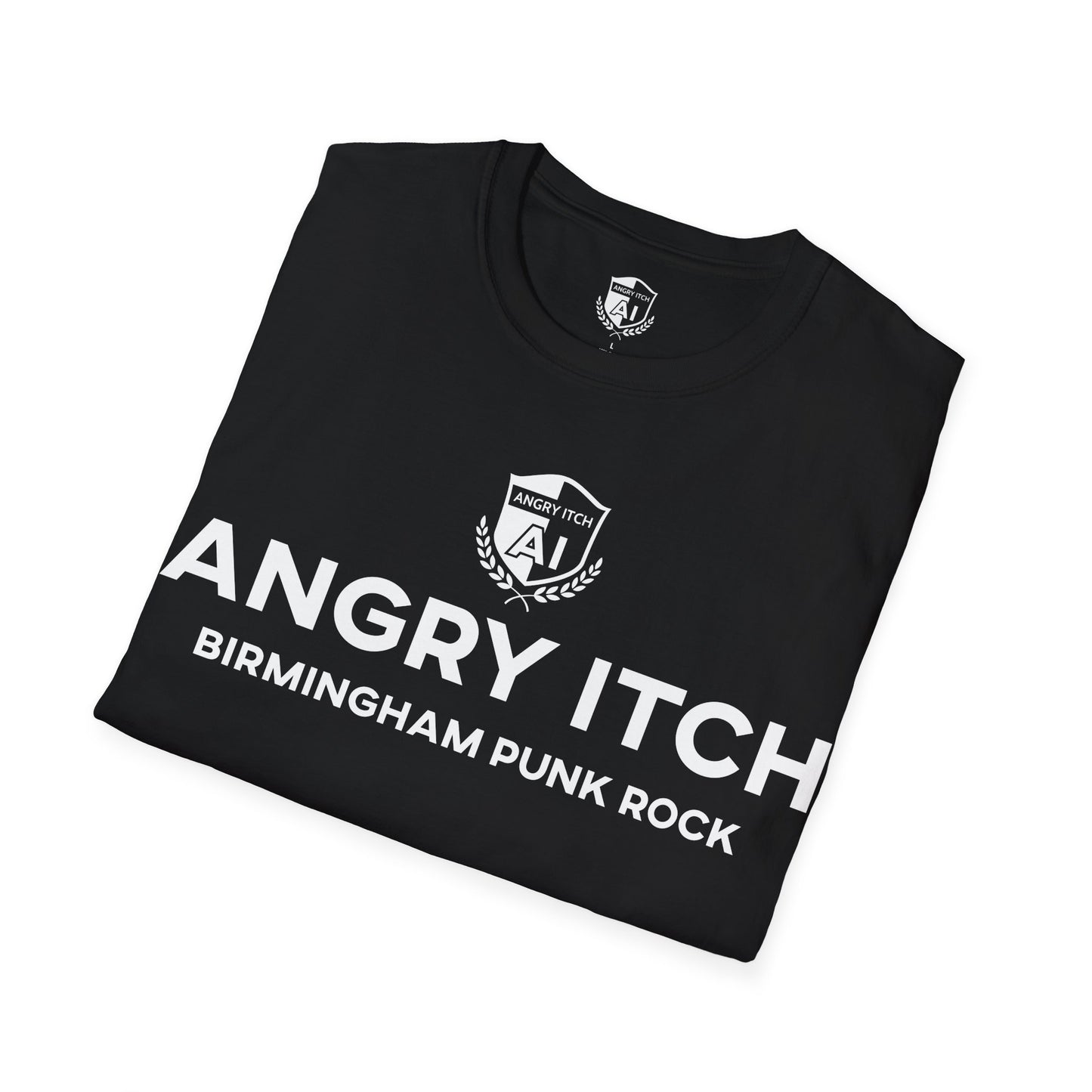 Angry Itch White Logo Sponsor T-Shirt - Black
