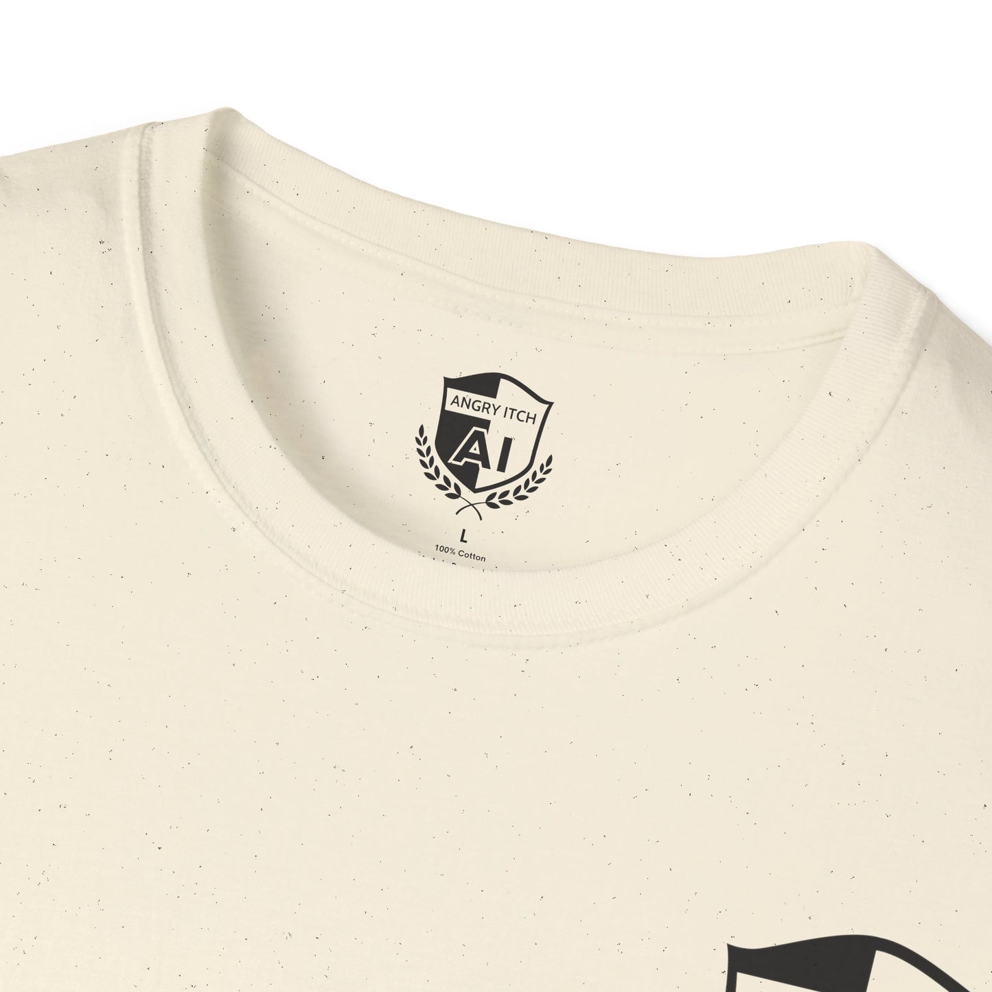 Angry Itch Black Logo Chest T-Shirt - Natural