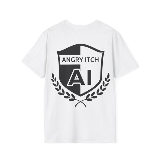 Angry Itch Black Logo Chest T-Shirt - White