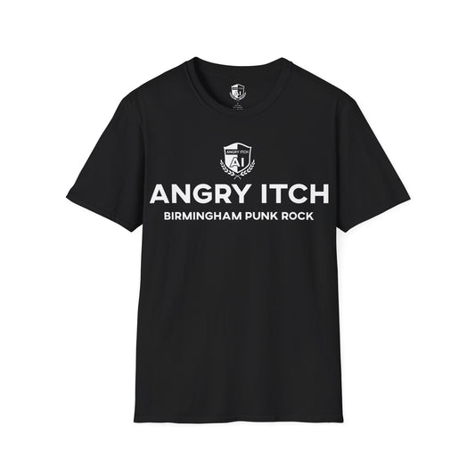 Angry Itch White Logo Sponsor T-Shirt - Black