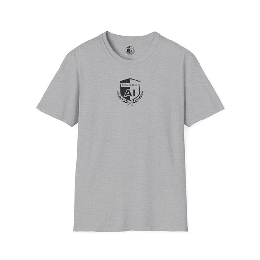 Angry Itch Black Logo Chest T-Shirt - Grey