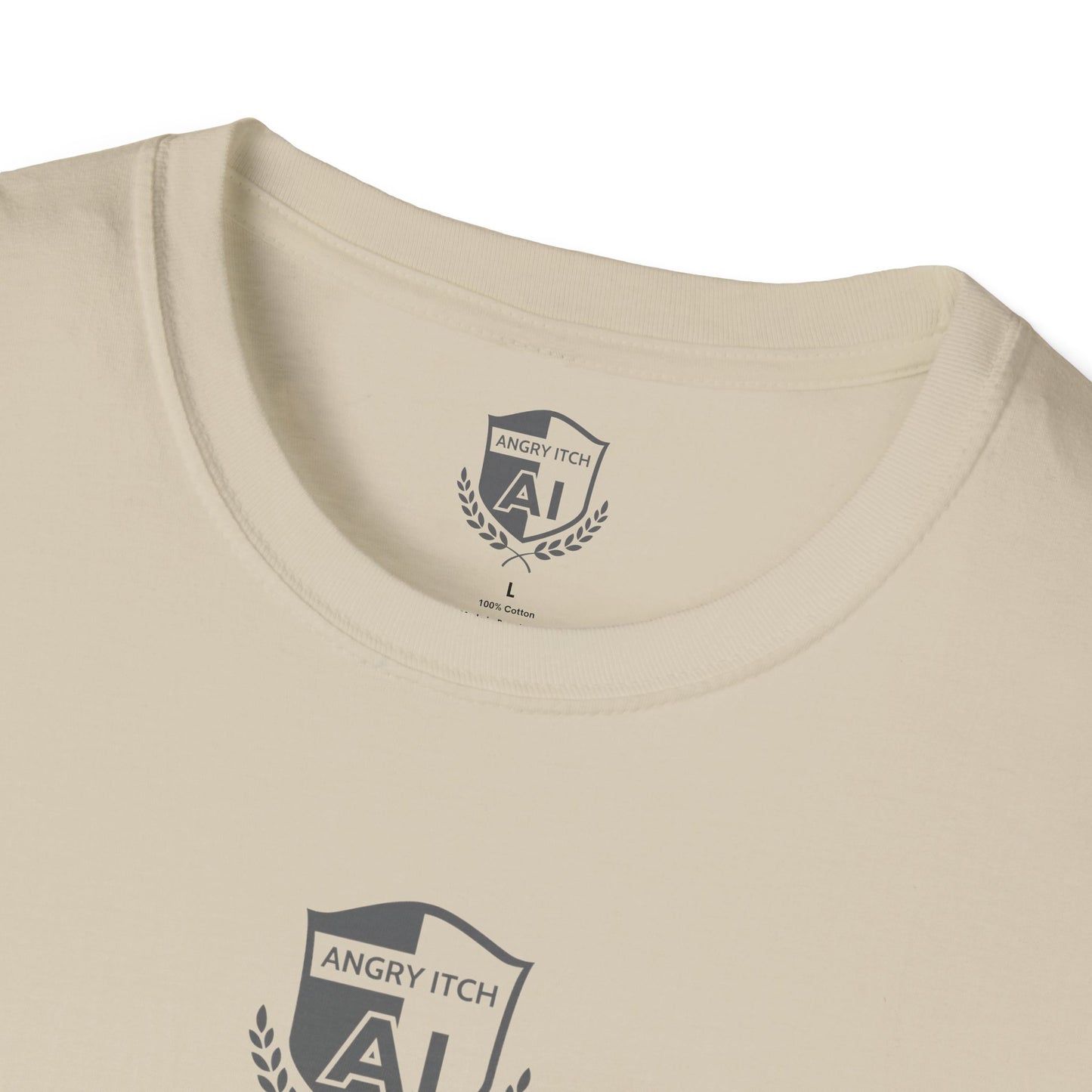 Angry Itch Grey Logo Sponsor T-Shirt - Sand