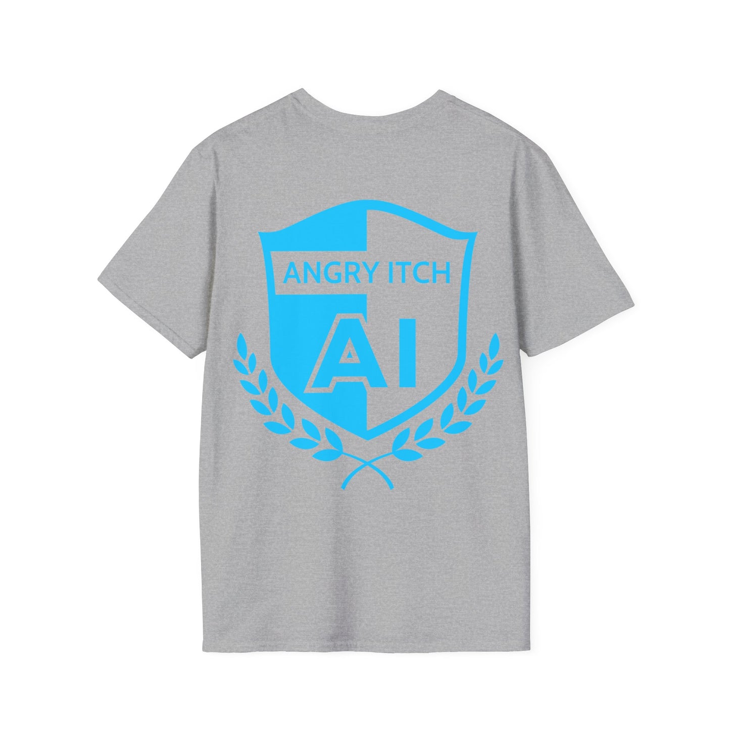 Angry Itch Blue Logo Sponsor T-Shirt - Grey