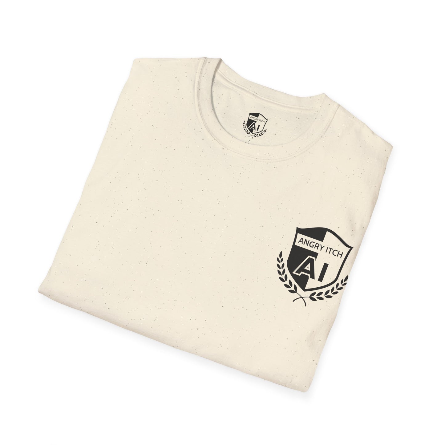 Angry Itch Black Logo Chest T-Shirt - Natural