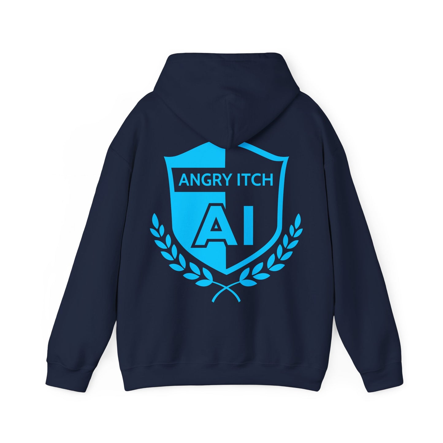 Angry Itch Blue Logo Sponsor Hoodie - Navy